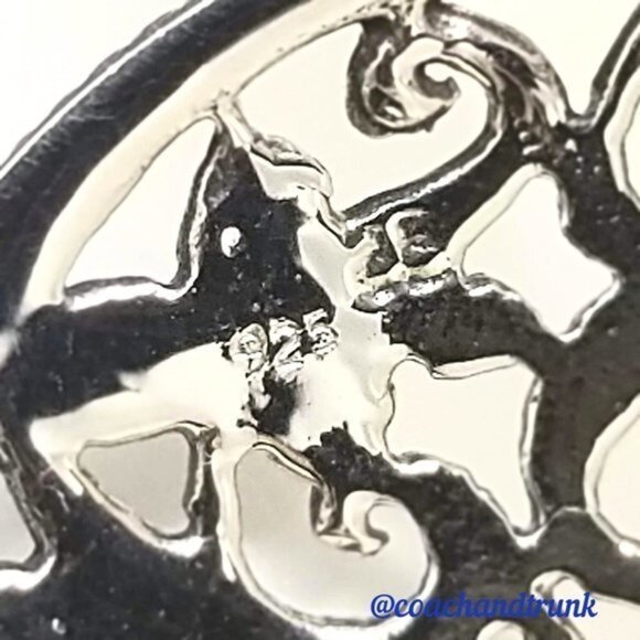 925 Sterling Chain & Pendant Hamsa Evil Eye Handcrafted Filigree Metalwork NWT - Picture 6 of 9